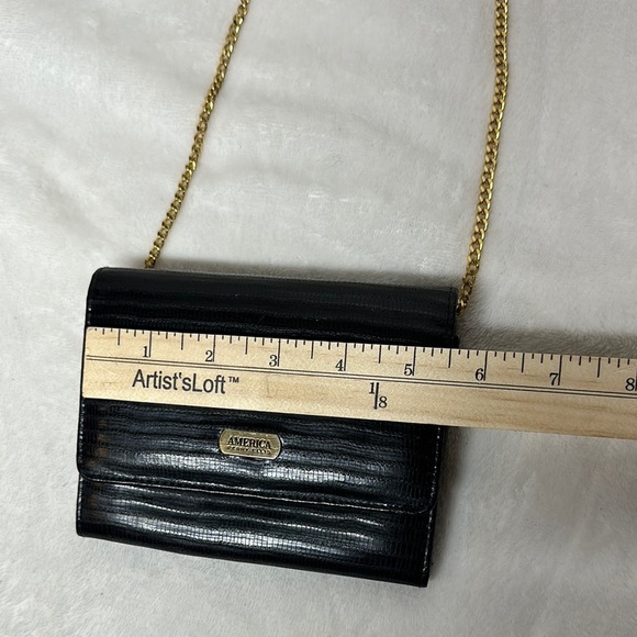 Perry Ellis Black and Gold Crossbody Bag with Chain Strap - Picture 12 of 13